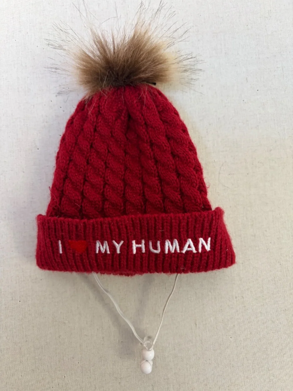 Holiday Tails Red Matching Knit Hats—Adult (OS) and Dog (L/XL)!